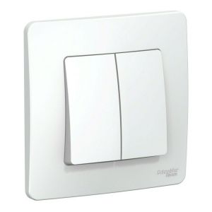 BLANCA выключатель 2-клавишный скрытой установки, белый (BLNVS006501) Выключатель