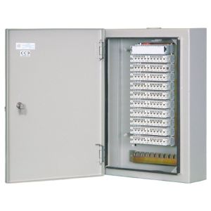 ШРН-2/100 в комплекте с размыкаемыми плинтами Шкаф распределительный настенный металлический с замком для 100 пар, в комплекте с размыкаемыми плинтами