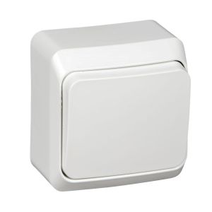 Этюд выключатель 1-клавишный, открытой установки, белый (BA10-001B) Выключатель