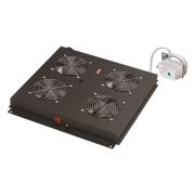 Вентиляторный блок 4-х модульный, 1,8м, черный (DR-452411) Вентиляторный блок для напольный и настенных шкафов