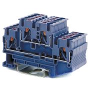 Клемма двухуровневая, зажим push-in, 2.5 кв.мм, синяя (VPRTT-2.5-BU) Клемма проходная, 4 точки подключения