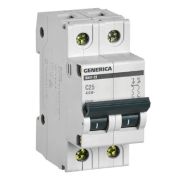 GENERICA ВА47-29 2P C 25А 4,5кА (MVA25-2-025-C) Автоматический выключатель