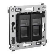 Розетка RJ-45 в стену Avanti двойная черный квадрат (4402294) Розетка компьютерная