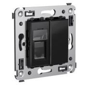 Розетка RJ-45 в стену Avanti одинарная черный квадрат (4402463) Розетка компьютерная