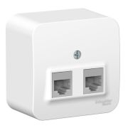 BLANCA розетка RJ45 2-местная, кат. 5Е, открытой установки, белый (BLNIA045451) Розетка компьютерная с изолированной пластиной