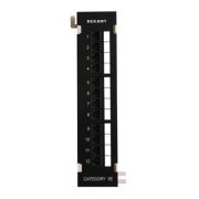 Коммутационная панель, настенная, 12 портов RJ-45, категория 5е, UTP неэкранированная, черная Rexant (04-0020) Патч-панель