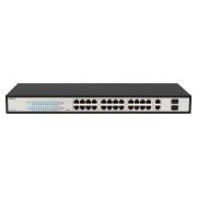 Управляемый гигабитный 24 портовый Web Smart PoE коммутатор POWERTONE PWS-TS24G-370R