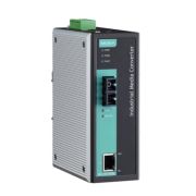 Медиаконвертер Ethernet 10/100BaseTX в 100BaseFX (одномодовое оптоволокно) в металлическом корпусе с расширенным диапазоном температур MOXA