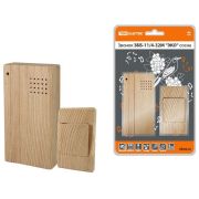 ЗББ-11/4-32М «ЭКО» сосна, 32 мелодии, кнопка IP30, 2х1,5В ААА (SQ1901-0022) Звонок беспроводной