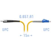 Патчкорд оптический LC/UPC-FC/UPC SM G.657.A1 15 метров