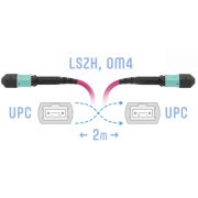 Патчкорд оптический MPO/UPC FF MM (50/125 OM4), 8 волокон, 2 метра (Cross)