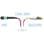 Патчкорд оптический MPO/UPC-8LC/UPC, DPX, MM (50/125 OM4), 2 метра