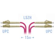 Патчкорд оптический LC/UPC-LC/UPC MM (OM4) Duplex 15 метров