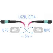 Патчкорд оптический MPO/UPC FF MM (50/125 OM4), 8 волокон, 5 метра (Cross)