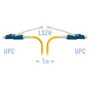 Патчкорд оптический LC/UPC SM Duplex (HD) 1 метр, волокно G.657.A1