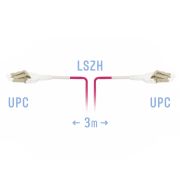 Патчкорд оптический LC/UPC-LC/UPC MM (OM4) Duplex Uniboot Flat Clip 3 метрa