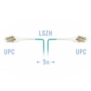 Патчкорд оптический LC/UPC-LC/UPC MM (OM3) Duplex Uniboot Flat Clip 3 метрa