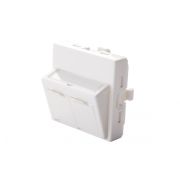 16A-00-08WT Вставка 45х45 (Mosaic) для 2 модулей формата Keystone Jack