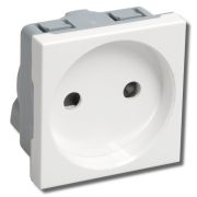 Розетка 2 модуля PRIMER РКС-20-20-П-К без заземляющего контакта белая (CKK-40D-RSB2-K01-K) Розетка