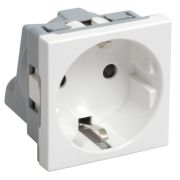 Розетка 2 модуля PRIMER РКС-20-30-П-К с заземляющим контактом белая (CKK-40D-RSZB2-K01-K) Розетка