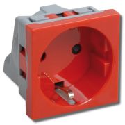 Розетка 2 модуля PRIMER РКС-20-32-П-К с заземляющим контактом красная (CKK-40D-RSZK2-K04-K) Розетка