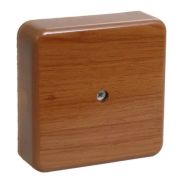 Коробка распаячная КМ41222-05 100х100х44 открытой проводки (6 клемм 6 мм²) дуб (UKO10-100-100-044-K24) Коробка распаячная безгалогенная (HF)
