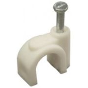 Скоба пластиковая с гвоздем, D5-6 (100 шт) (51600) Скоба пластиковая с гвоздем