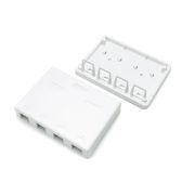 Корпус настенной розетки для установки 4-х вставок типа Keystone Jack, белый
