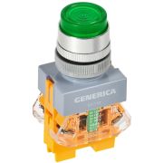 Кнопка управления D7-11D d=22мм с подсветкой зеленая GENERICA (BBT50-11D-3-12-K06-G) Кнопка управления