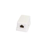 Настенная розетка NETLAN, 1 порт, Кат.5e (Класс D), 100МГц, RJ45/8P8C, 110, T568A/B, неэкранированная, белая, уп-ка 10шт.