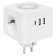 Тройник «Куб» 2 гнезда 2USB 2,4А+Type C + Ночник Тройник Куб