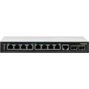 PoE коммутатор неуправляемый PUS-CS08L-115M, 8x10/100BASE-TX 802.3af&at + 1xGb Combo + 1x1000BASE-X, c изол. портов, PoE бюджет 115Вт, до 30Вт на порт