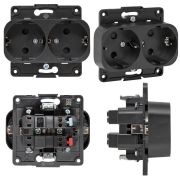 Стокгольм Механизм Розетки 2-местной 16А (EYR16-128-20) Механизм Розетки 2-местной 16А