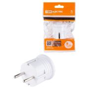 Вилка с/з круглая белая 10А 250В TDM (SQ1806-0199) Вилка