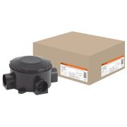 Распаячная коробка ОП D80х35мм, IP42, 3-х рожковая, черная TDM (SQ1401-4044) Распаячная коробка ОП