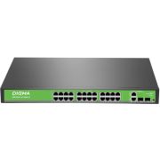 DSP224F-2C-R400 DSP224F-2C-R400 V1 (L2) 24х100Мбит/с 2хКомбо(1000BASE-T/SFP) 24PoE 24PoE+ 400W Коммутатор с питанием по PoE