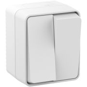 AtlasDesign PROFI54 выключатель 2-клавишный, открытой установки, белый (ATN540151) Выключатель