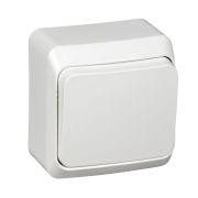 Этюд переключатель проходной 1-клавишный, открытой установки, белый (BA10-004B) Переключатель проходной