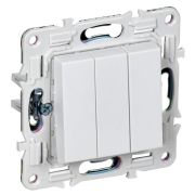 SKANDY Выключатель 3-клавишный SK-V11W скрытой установки 10А арктический белый (SK-V30-0-10-K01) Выключатель