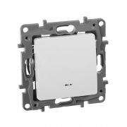 ETIKA переключатель с подсветкой, 1-клавишный, скрытой установки, белый (672215) Переключатель