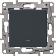 ETIKA переключатель с подсветкой, 1-клавишный, скрытой установки, антрацит (672615) Переключатель