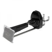 Торговый крючок с защитой ALPHA SH7001B 180мм для экономпанели черный